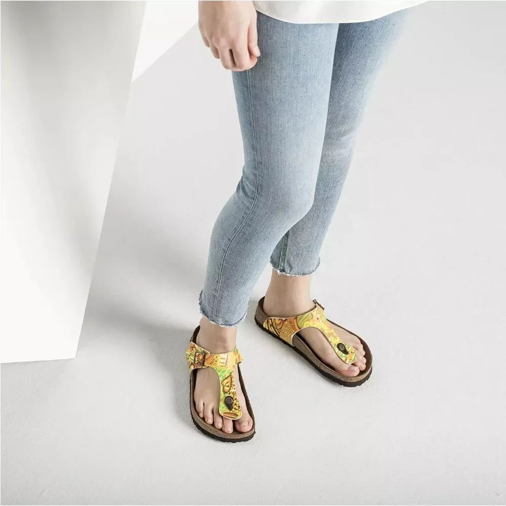 Birkenstock Papillio Unisex Gizeh Birko-Flor African Wax Gold Gizeh size 43